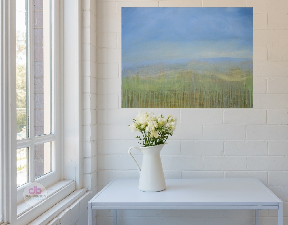 Quiet Bliss minimalist painting in sitting area