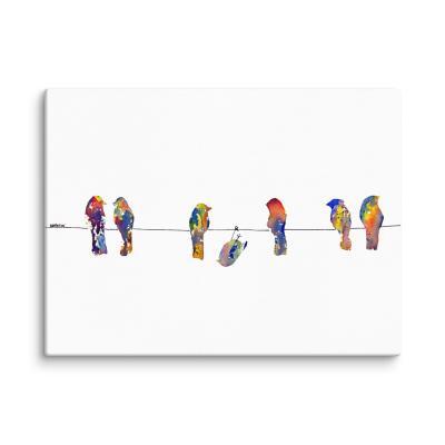 Birds on a Wire Art Print on Canvas