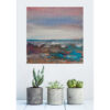 Small abstract seascape painting in interior