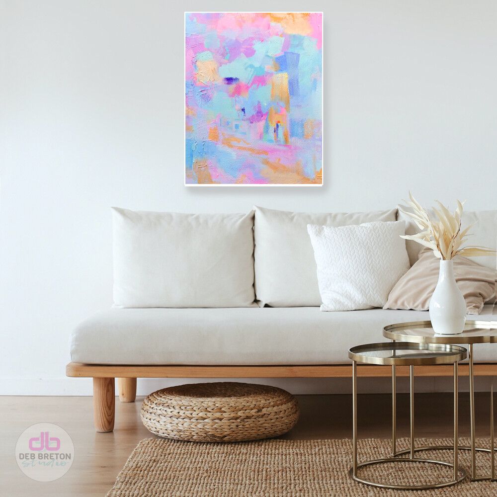 abstract painting in living area