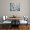 original abstract painting in dining area