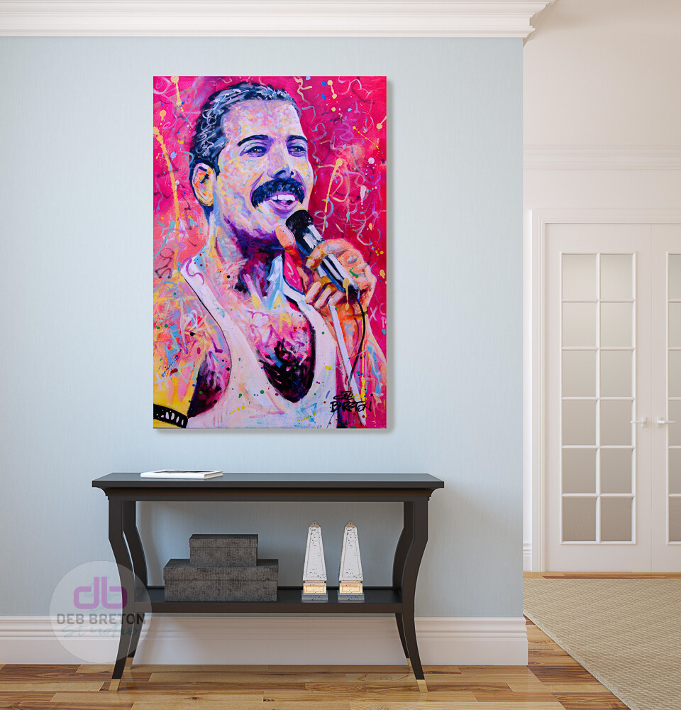 Freddie Mercury painting in situ