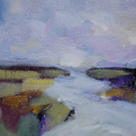 Go With The Flow – Small landscape oil painting