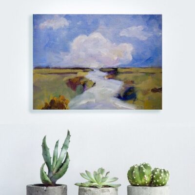 Go With The Flow – Small landscape oil painting