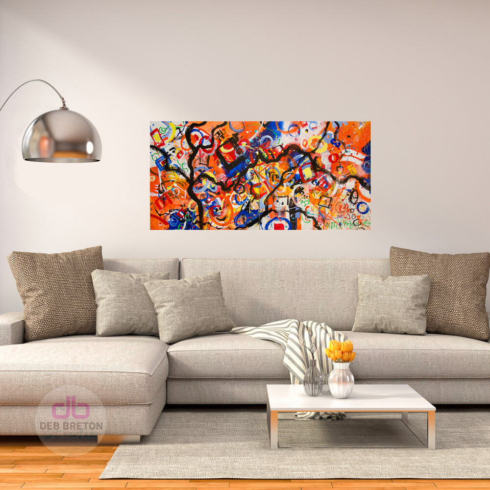 Large painting in living area