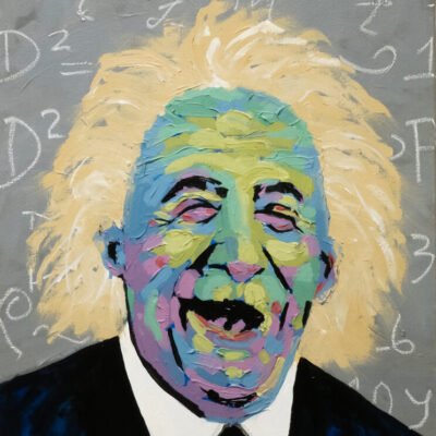 Happy Einstein Portrait Painting