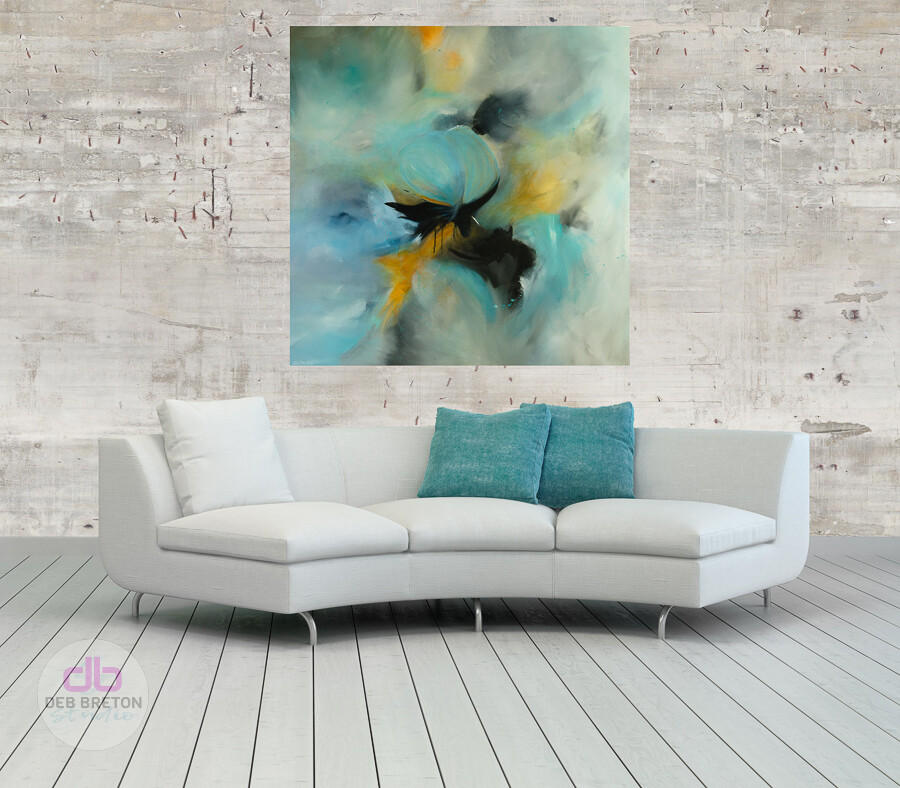 large modern abstract painting on canvas
