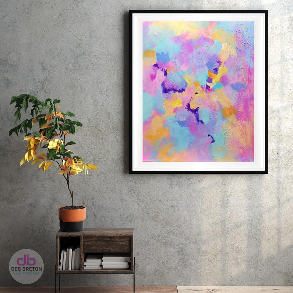abstract painting in foyer