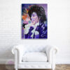 original painting of Prince hanging in living area