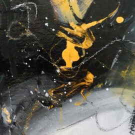 Black and Gold Abstract Painting