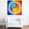finding balance - yin yang painting in room