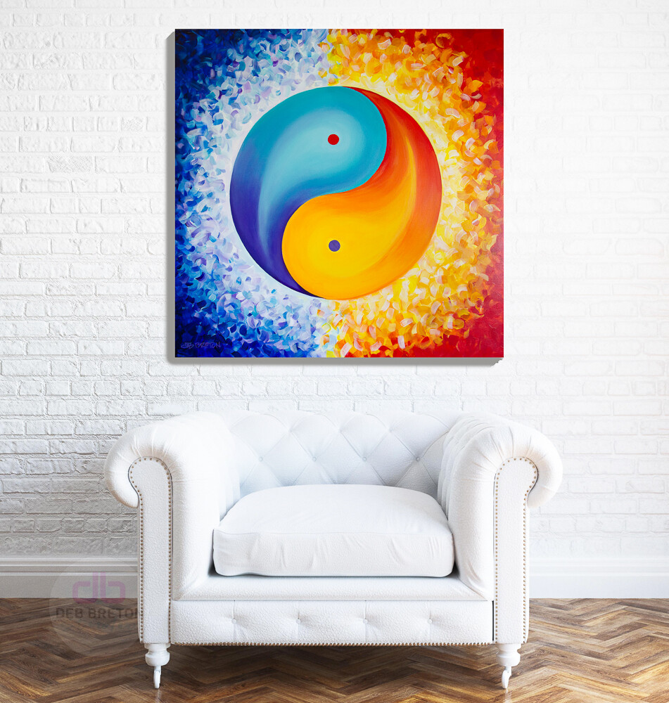 finding balance - yin yang painting in room