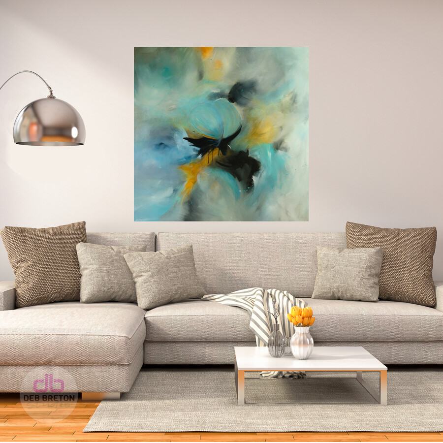 large modern abstract painting on canvas