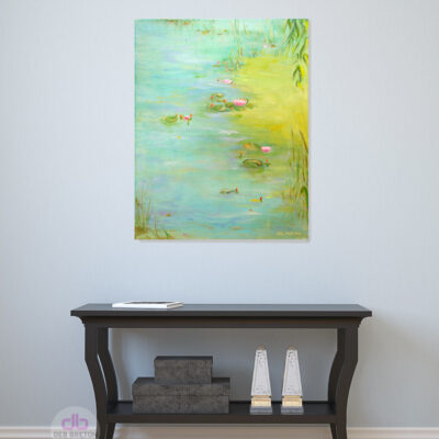PEACEFUL POND OIL PAINTING BY DEB BRETON