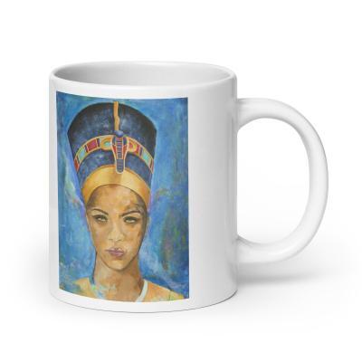 Queen Nefertiti Portrait Art Print on Mug